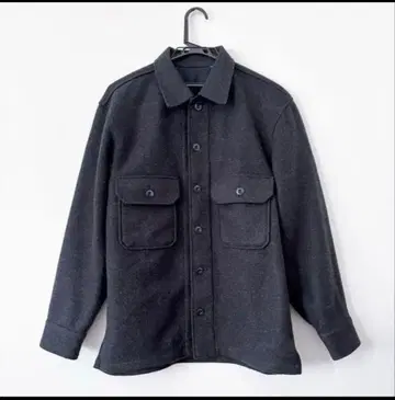 블랙 울 CPO 셔츠 자켓