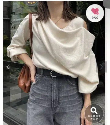 [ 미사용 ] 드레이프 원숄더 상의
