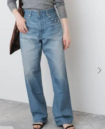 미사용 새상품 데님 썸씽 스픽 앤 스팬 루즈 스트레이트