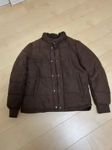 브라운 다운 자켓 스탠드 카라