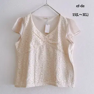 ef-de 레이스 쉬폰 블라우스 15호 L~XL 상당 아이보리