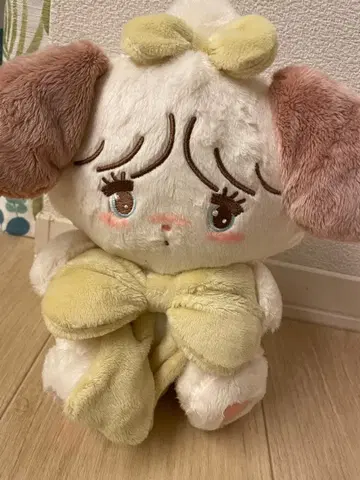 강아지 봉제 인형 리본 포함 약 30cm