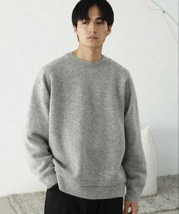 WYM LINDNM 그레이 니트 스웨터