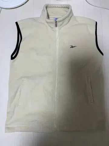 리복 플리스 베스트 크림색