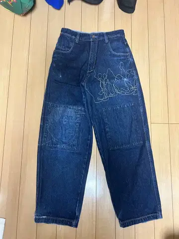 PLATINUM FUBU 배기 데님 팬츠 W32 L32