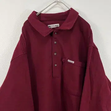 weatherman 맨투맨 피케 셔츠 버건디 빈티지