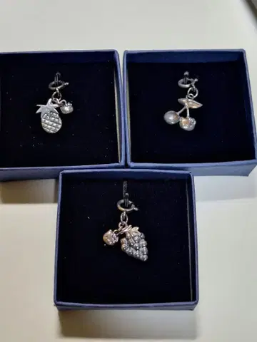 헬로키티 액세서리 참 과일 키티 Silver925 세 개