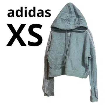 adidas 민트 그린 후드 부착 후드티 XS