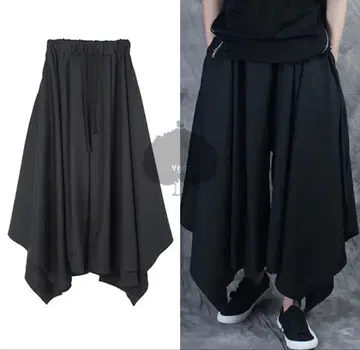 하카마 팬츠 와이드 하의 블랙