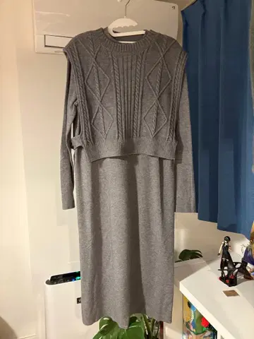 새상품급 그레이 니트 원피스 긴팔