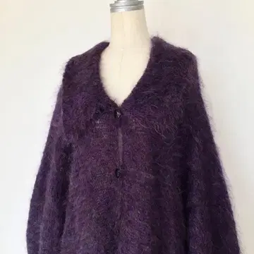 70s80s Patricia Anne 모헤어 핸드 니트 가디건