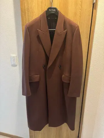 폴 스미스 멜톤 더블 브레스트 체스터 코트 브라운