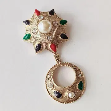 진주 비쥬 브로치 코스튬 주얼리 빈티지 빈티지