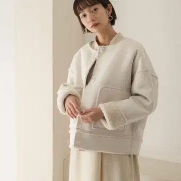 아이보리 데님 보아 자켓