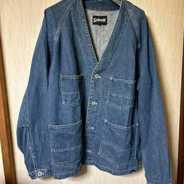 Schott 데님 커버올 인디고 블루