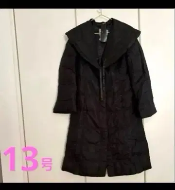 블랙 후드 부착 롱 다운 자켓 13호