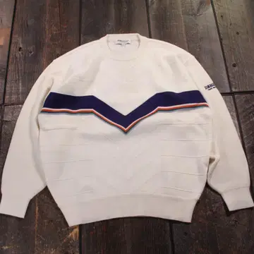 구제 빈티지 니트 울 혼방 얇은 소재 XL 화이트 90s 디자인