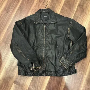 BEAMS 빔즈 레더 지퍼 블루종 가죽 자켓 라이더스 S