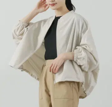 마오메이드 돌먼 슬리브 노카라 자켓 베이지