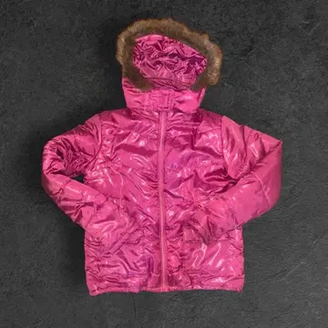 짧은 기장 헤이세이 갸루 남자 퍼 다운 핑크 y2k