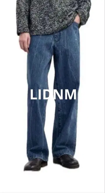 새상품급 LIDNM 빈티지 슬럽 스트레이트 데님/블루