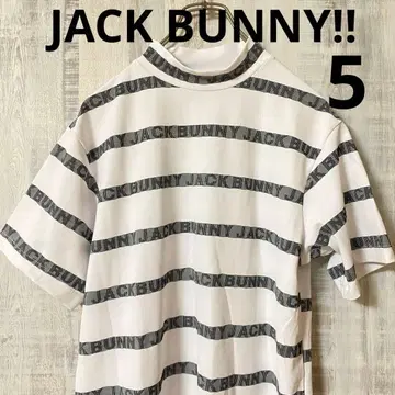새상품급 JACKBUNNY 모크넥 보더 총 로고 골프웨어