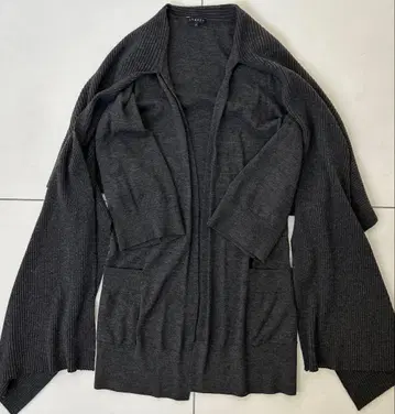 [ theory ] 다크 그레이 머플러 세트 롱 가디건 S