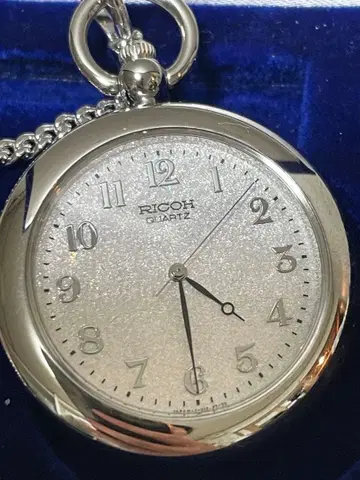 RICOH 쿼츠 회중시계 실버