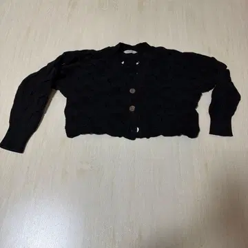 블랙 뜨개질 가디건