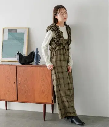 kastane 셔링 개더 오버롤 브라운 1