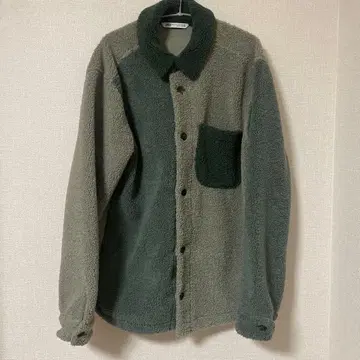 ZARA 플리스 자켓 L-XL 그린 모스그린 보아