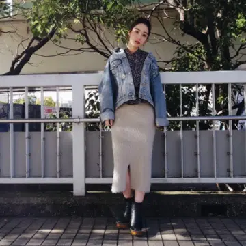 moussy SHAGGY KNIT SKIRT