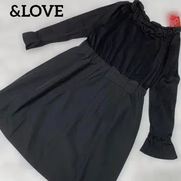 [ 새상품 ] 앤드러브&LOVE 리본 프릴 원피스 L 블랙