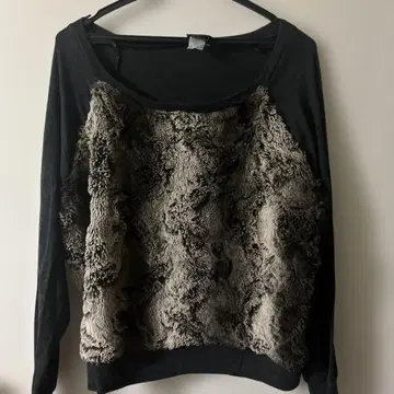 ANNA SUI 플리스풍 블랙 긴팔 상의 M.L.