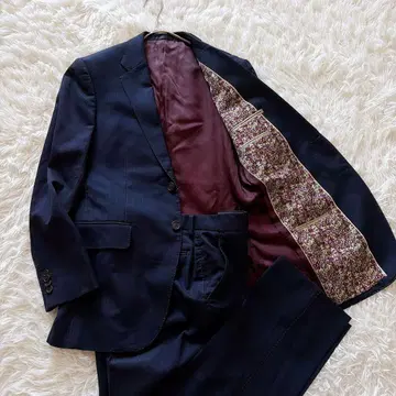 폴스미스 안감 올 패턴 디자인 셋업 수트 플라워 M 사이즈 네이비