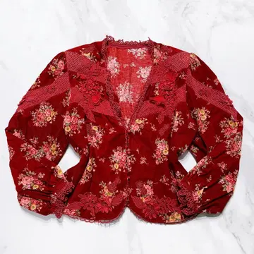 비드로포엠 꽃 코사지 블라우스 고급 일본제