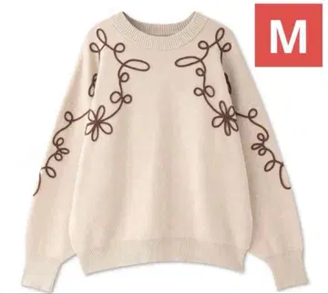 [새상품] 시마무라 tal by yumi 코드 자수 니트 상의 베이지