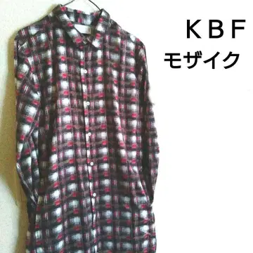 모자이크 올 패턴 어반 리서치 KBF 빨간색 체크 셔츠 원피스