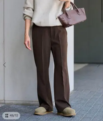 FRAMeWORK 세미 플레어 팬츠 40 브라운