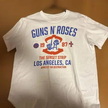 GUNS N' ROSES 티셔츠 M 사이즈 화이트
