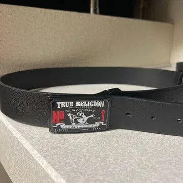 트루 릴리젼 블랙 로고 벨트