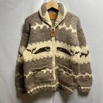 CANADIAN SWEATER 카우친 스웨터 집업 고래 레어