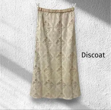 [새상품급] Discoat 디스코트 레이스 스커트 롱 스커트 베이지