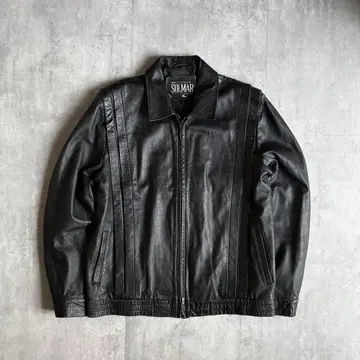 [ 80s vintage ] 지퍼 가죽 자켓 호주산 천연 가죽 짧은 기장