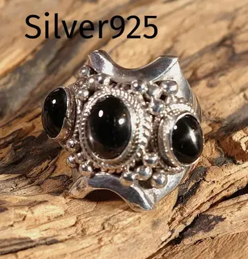 실버 925 오닉스 반지 핸드메이드 아시아