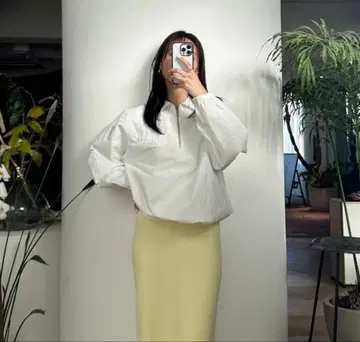 새상품 SeaRoomlynn 하프 ZIP 풀오버 셔츠 화이트