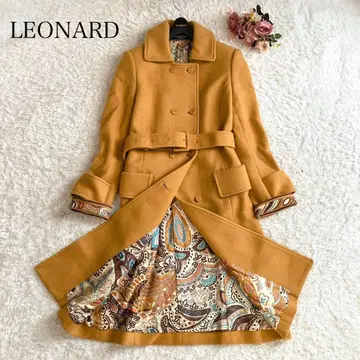 안감 실크 100% 레오나르 트렌치코트 올 패턴 페이즐리 트리밍 울