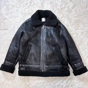 페이크 무스탕 플라이트 자켓 B-3 보아 블랙