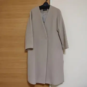 IN.TES.PRA. 베이지 노카라 롱 코트 사이즈 36