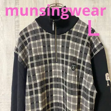 munsingwear 하프 지퍼 체크 스웨터 니트 골프웨어